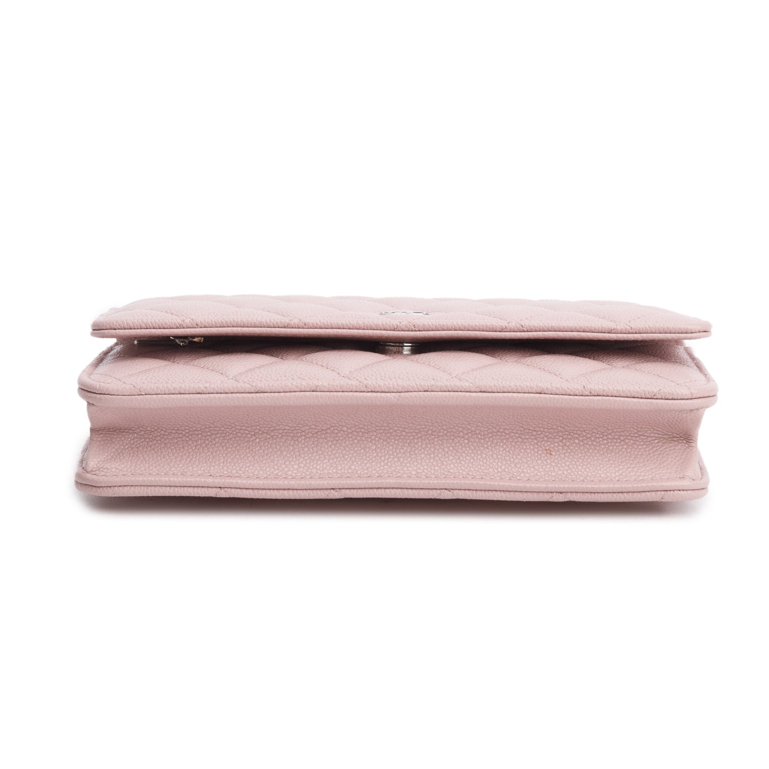 Chanel Pink Caviar Quilted Classic Wallet on Chain