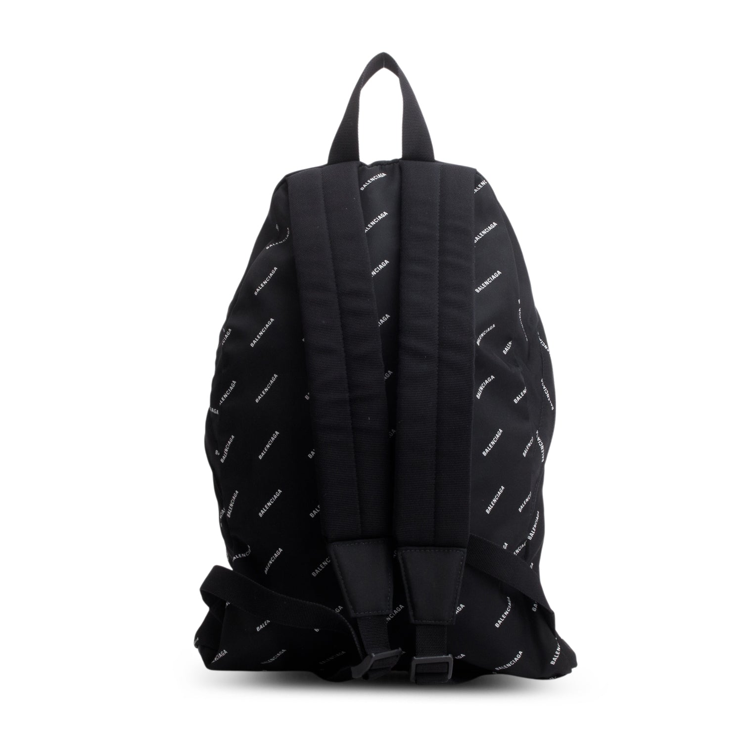 Balenciaga Black Nylon All Over Logo Explorer Backpack