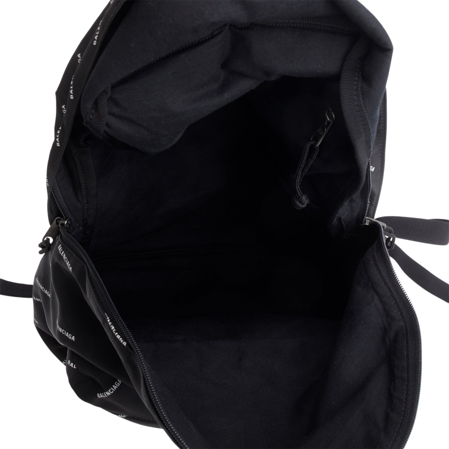 Balenciaga Black Nylon All Over Logo Explorer Backpack