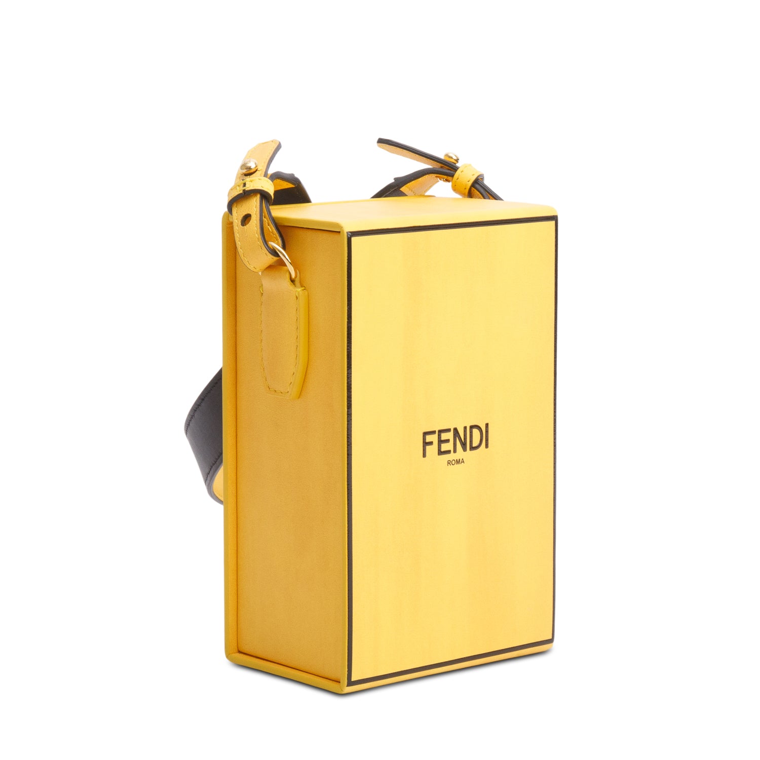 Fendi Yellow Vitello Logo Vertical Box Bag w/ Box