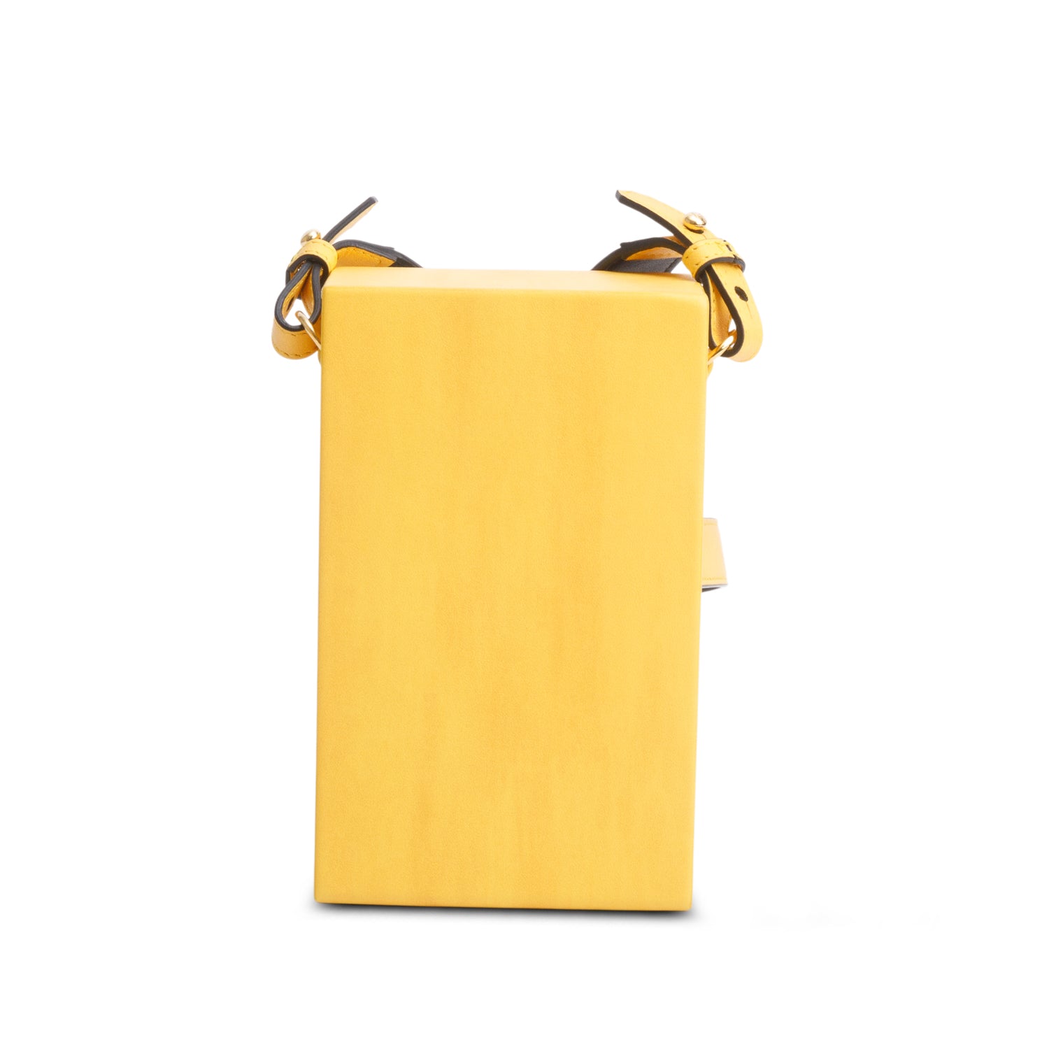 Fendi Yellow Vitello Logo Vertical Box Bag w/ Box