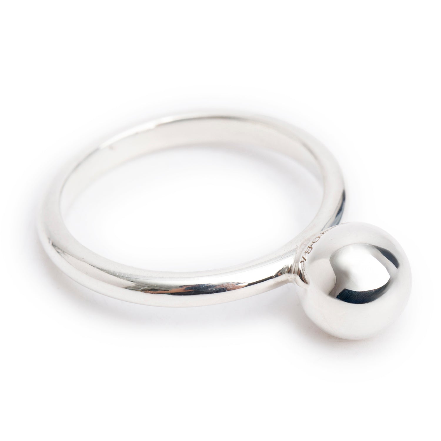 Tiffany & Co. Sterling Silver HardWear 7.5 MM Ball Ring, Size 6.75