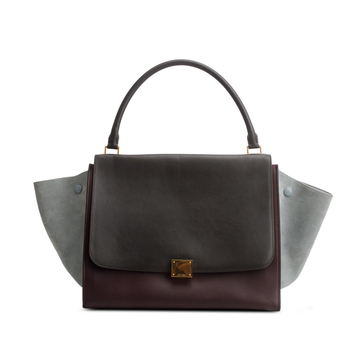 Celine Tri-Color Smooth Calfskin Suede Large Trapeze Bag