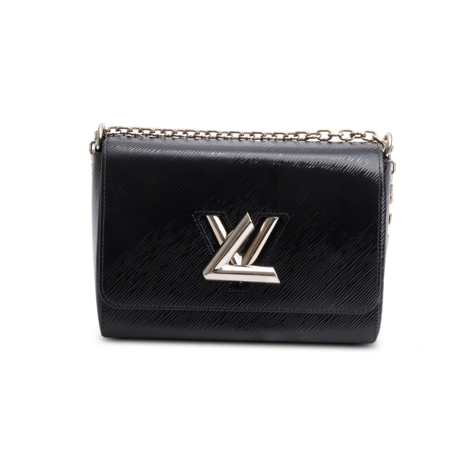 Louis Vuitton Black Patent Epi Leather Twist Shoulder Bag MM