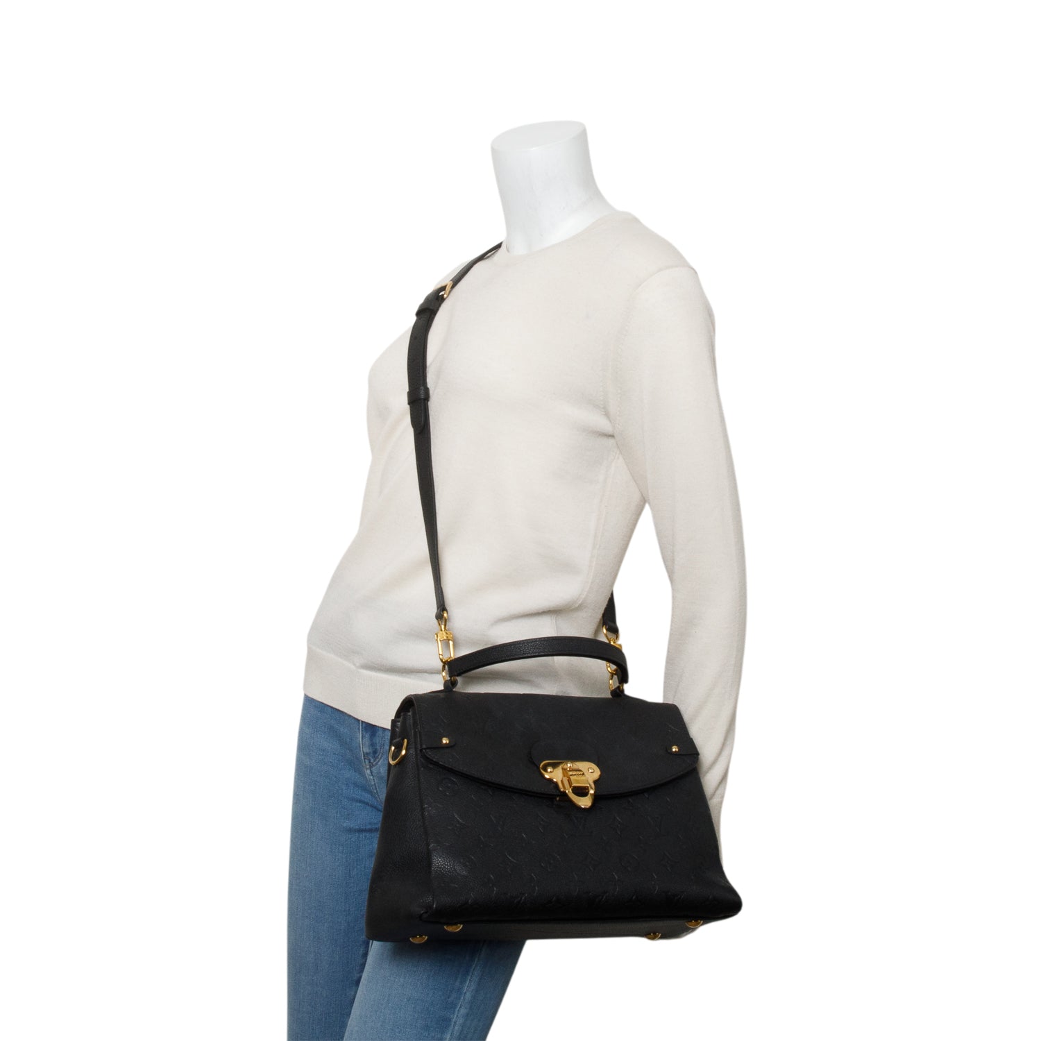 Louis Vuitton 2020 Black Empreinte Leather Georges MM w/ Strap