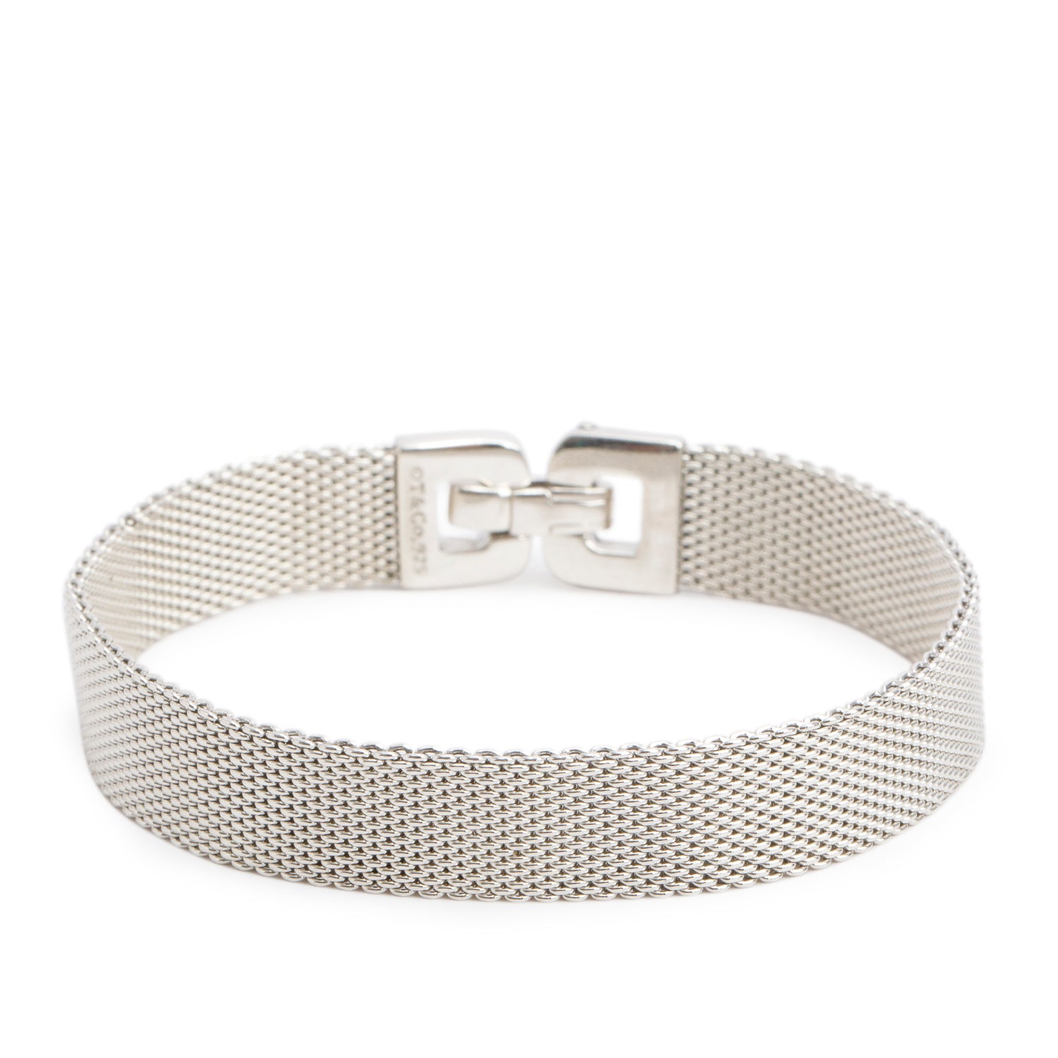 Tiffany & Co. Sterling Silver Somerset Mesh Buckle Bracelet