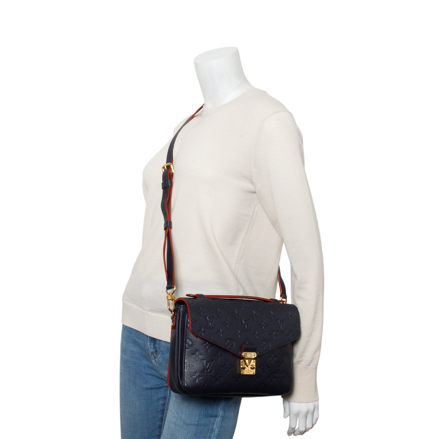 Louis Vuitton Navy Monogram Empreinte Pochette Metis