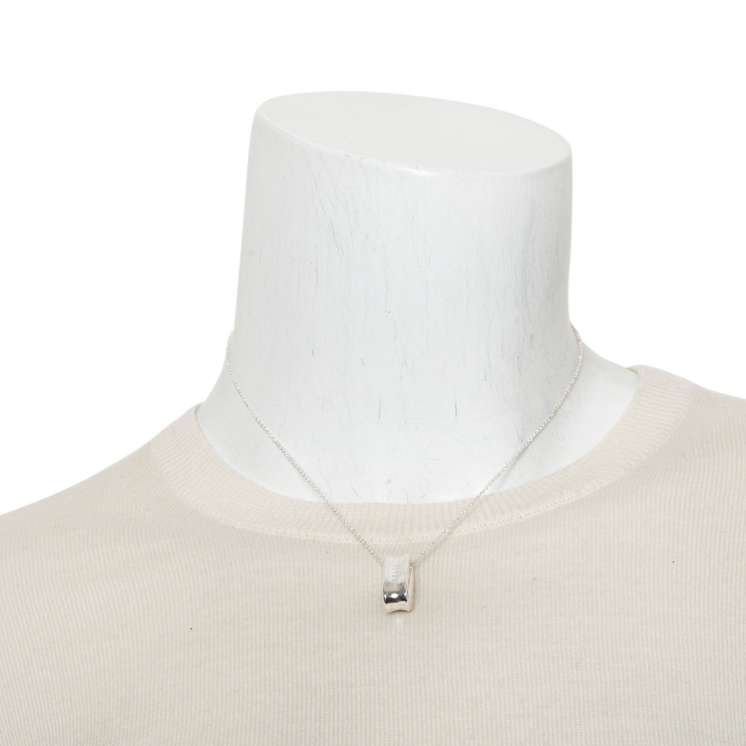 Tiffany & Co. Sterling Silver 1837 Oval Pendant Necklace