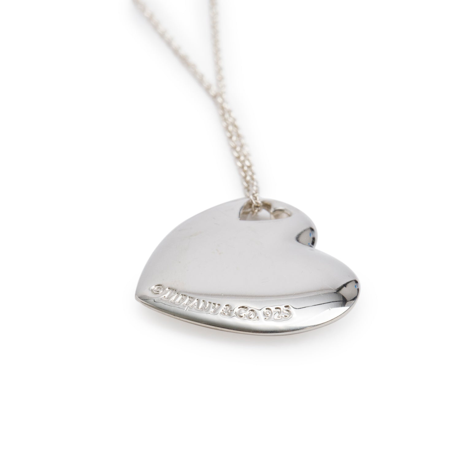 Tiffany & Co. Vintage Sterling Silver Cutout Heart Pendant Necklace