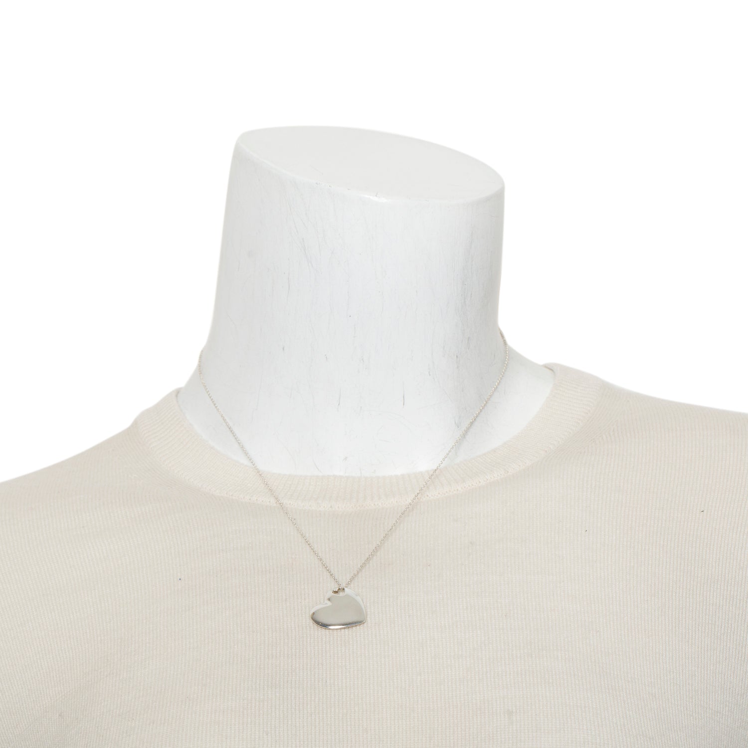 Tiffany & Co. Vintage Sterling Silver Cutout Heart Pendant Necklace