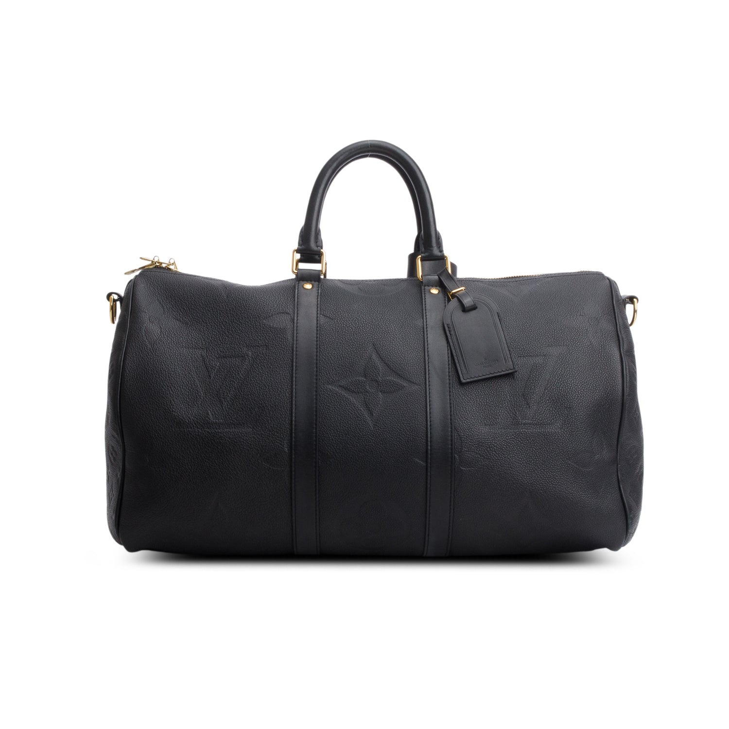 Louis Vuitton Black Empreinte Monogram Giant Keepall Bandouliere 45
