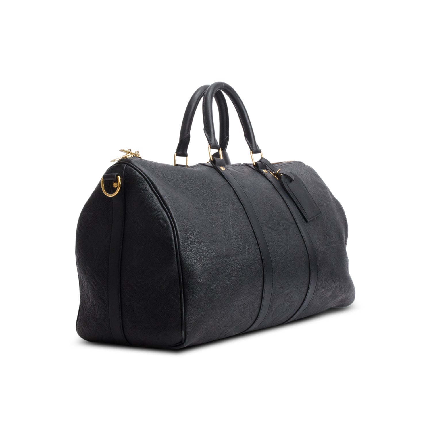 Louis Vuitton Black Empreinte Monogram Giant Keepall Bandouliere 45