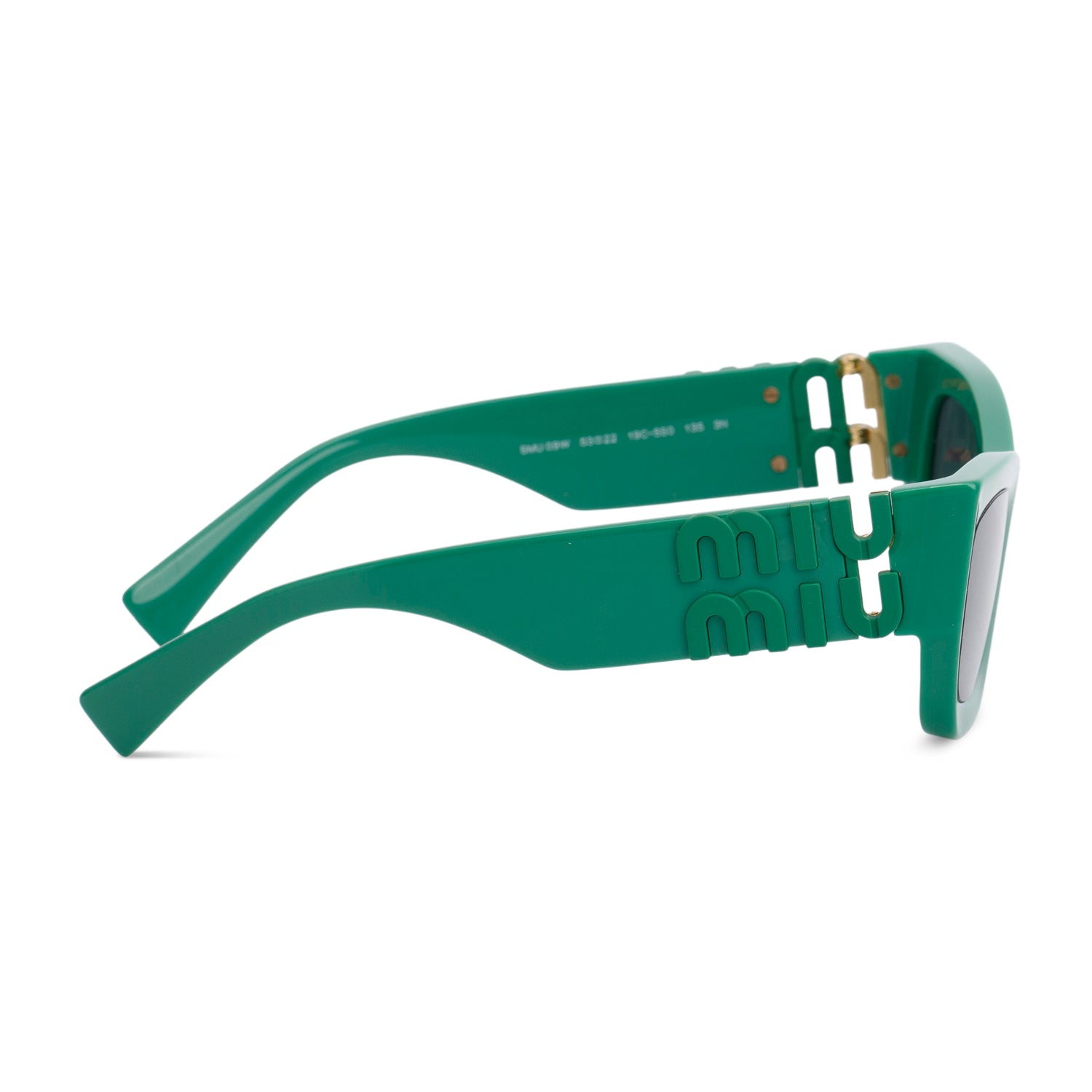 Miu Miu SMO 09W Green Acetate Logo Rectangle Sunglasses w/ Box