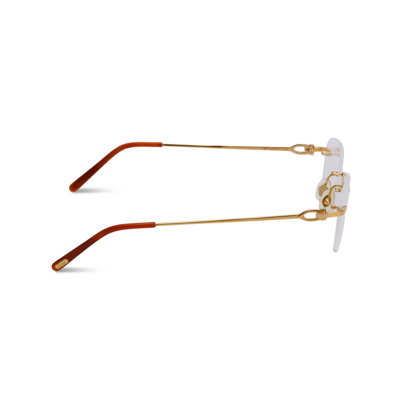 Cartier CT00500 Rimless Rectangle C-Decor Eyeglasses w/ Box & Case