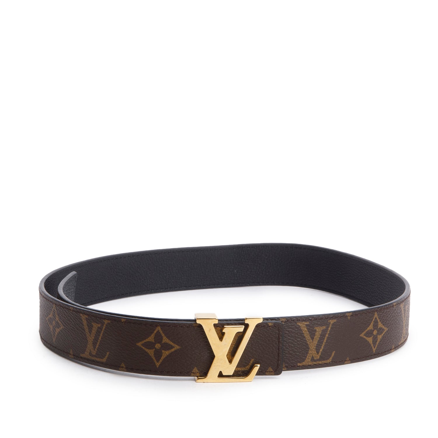 Louis Vuitton 2025 Black Monogram 30mm LV Initials Reversible Belt 75 30 w/ Box & Receipt