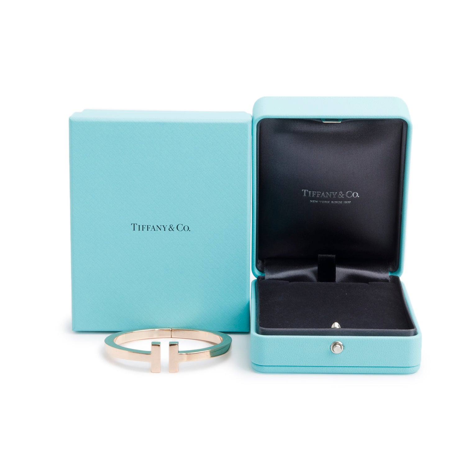 Tiffany & Co. 18k Rose Gold T Square Bracelet w/ Box