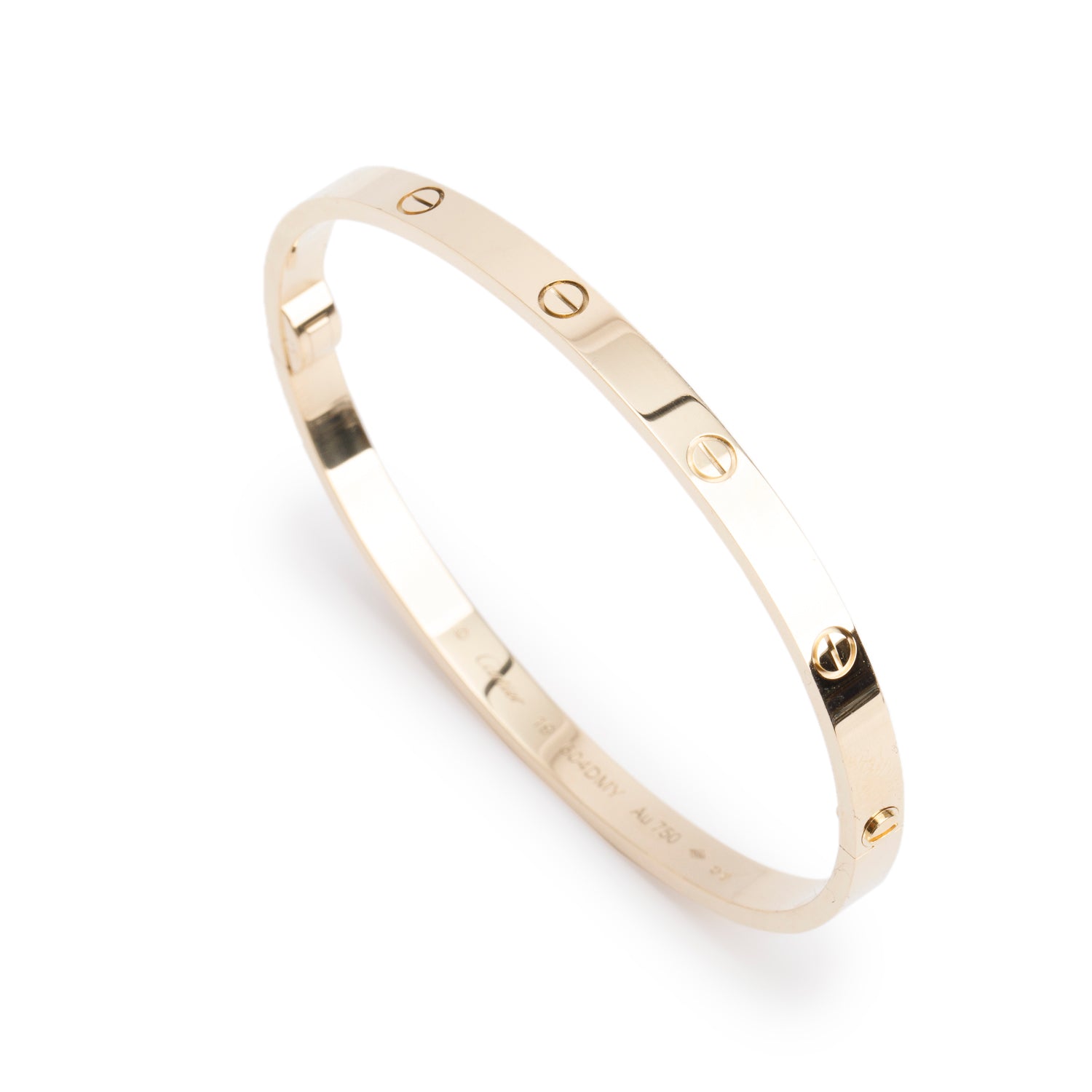 Cartier 2025 18k Yellow Gold 4.8 MM Love Bracelet, Medium Model, Size 19 w/ Box & Certificate