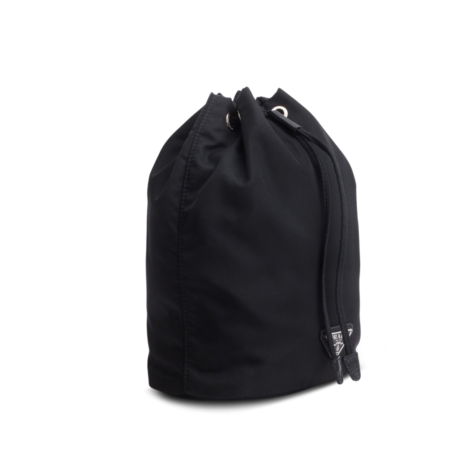 Prada Black Tessuto Nylon Mini Bucket Bag w/ Box