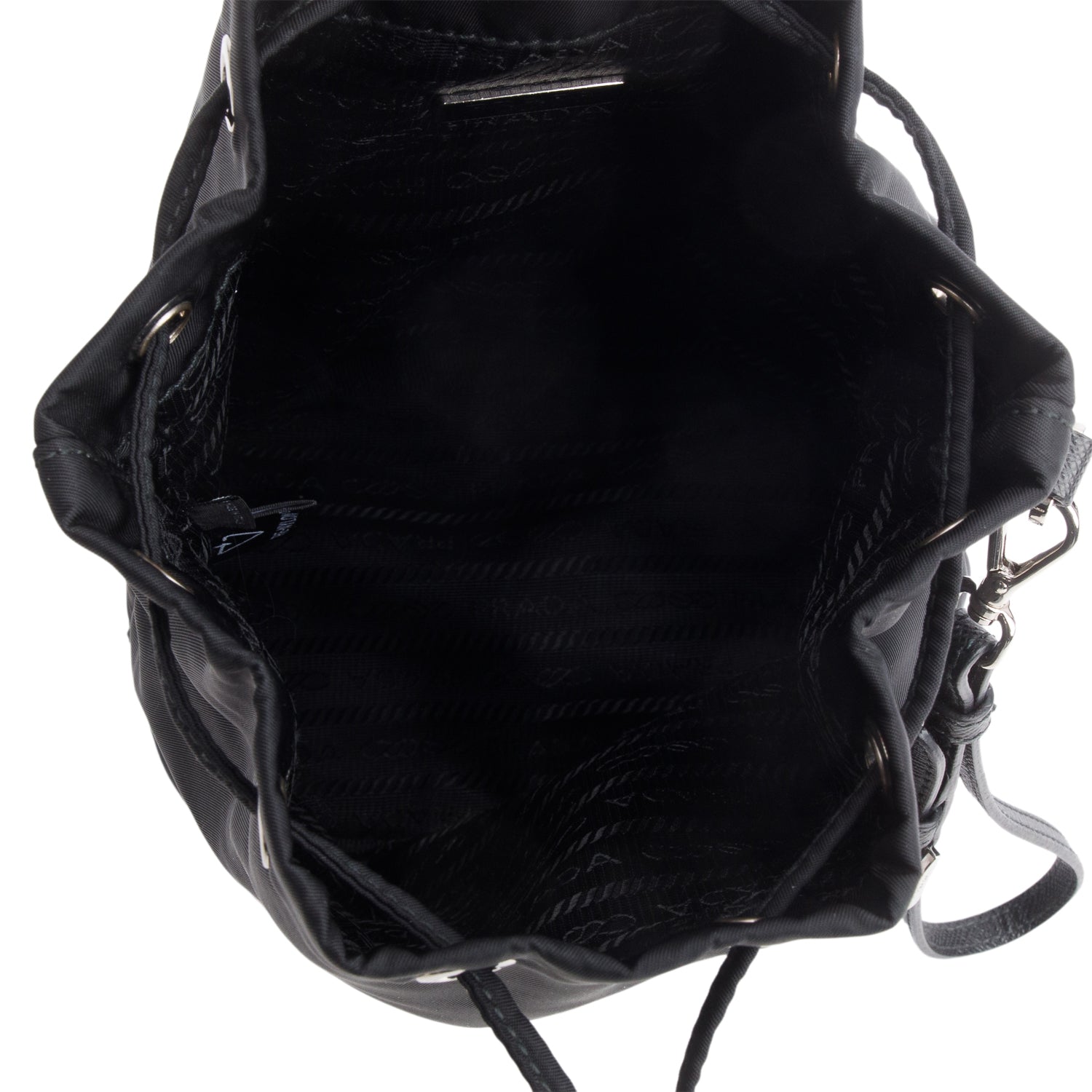 Prada Black Tessuto Nylon Mini Bucket Bag w/ Box