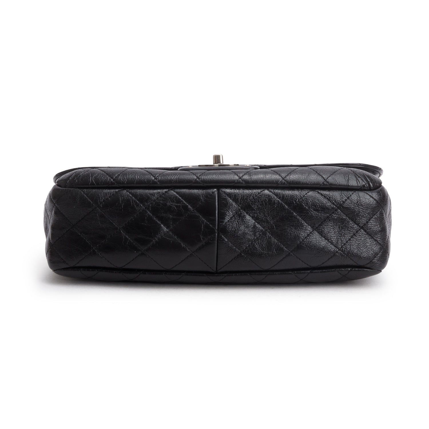 Chanel Black Aged Calfskin Timeless Classique Flap Bag w/ Authenticity Card