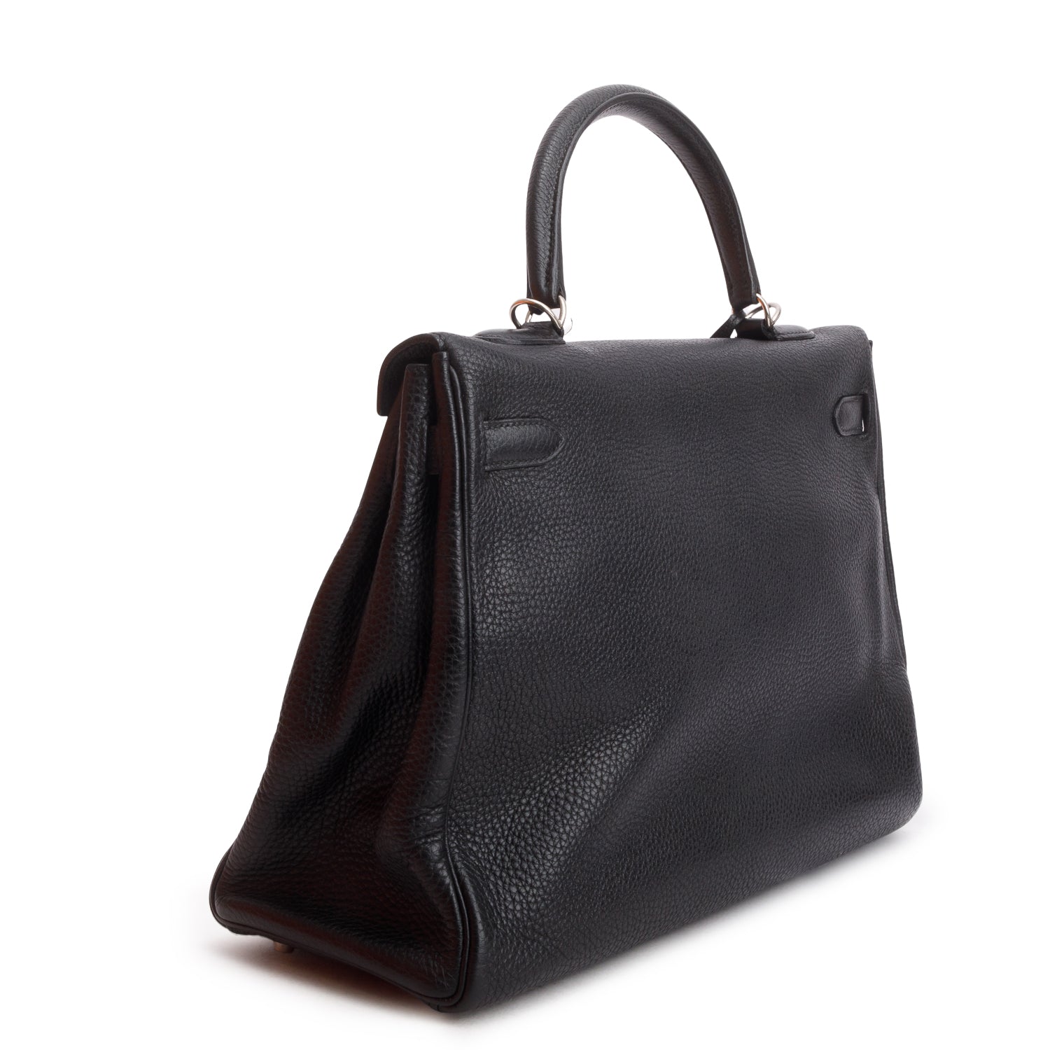 Hermes Noir Togo Kelly Retourne 35 w/ Box & Strap
