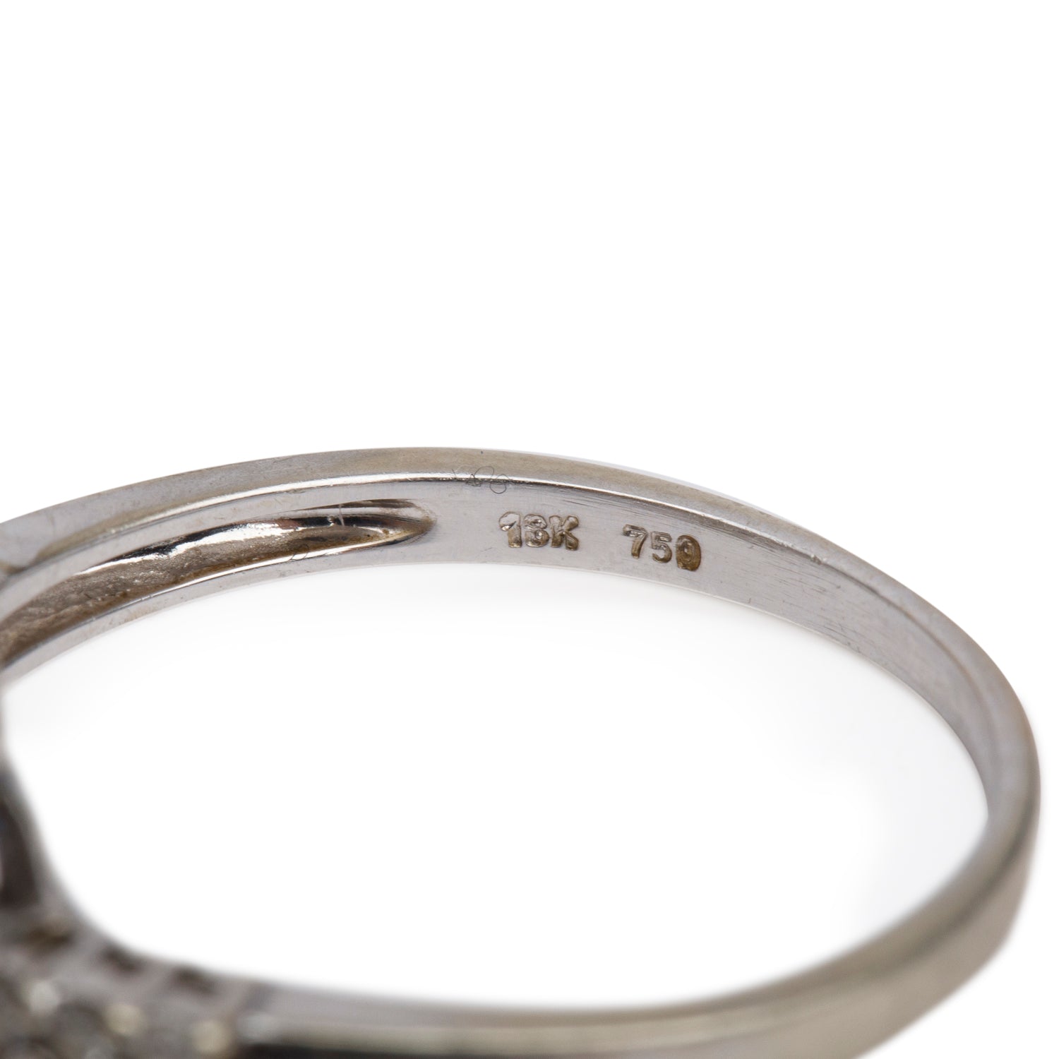 18k White Gold Sapphire and Diamond Ring, Size 8.75