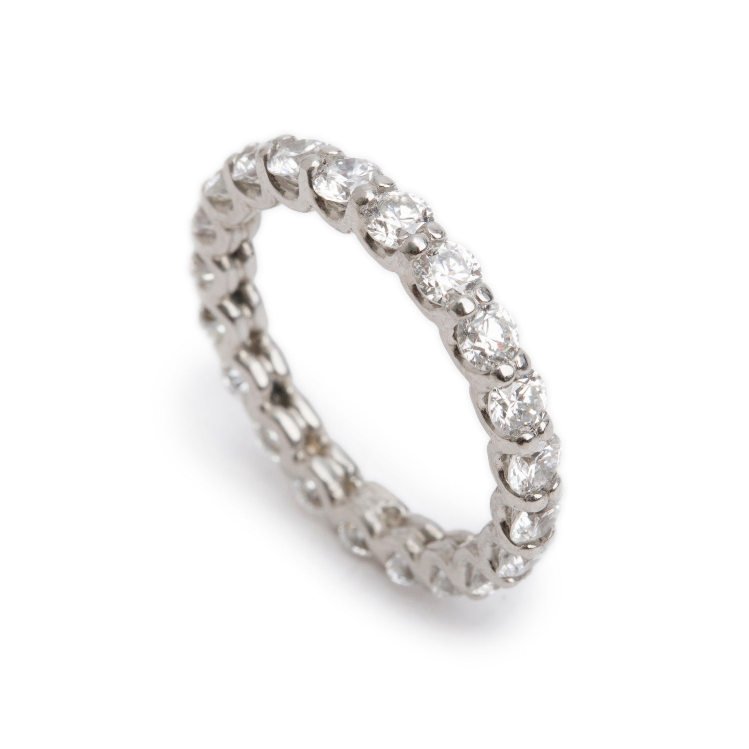 Platinum 1.68 tcw. Diamond Eternity Band Ring, Size 4.5