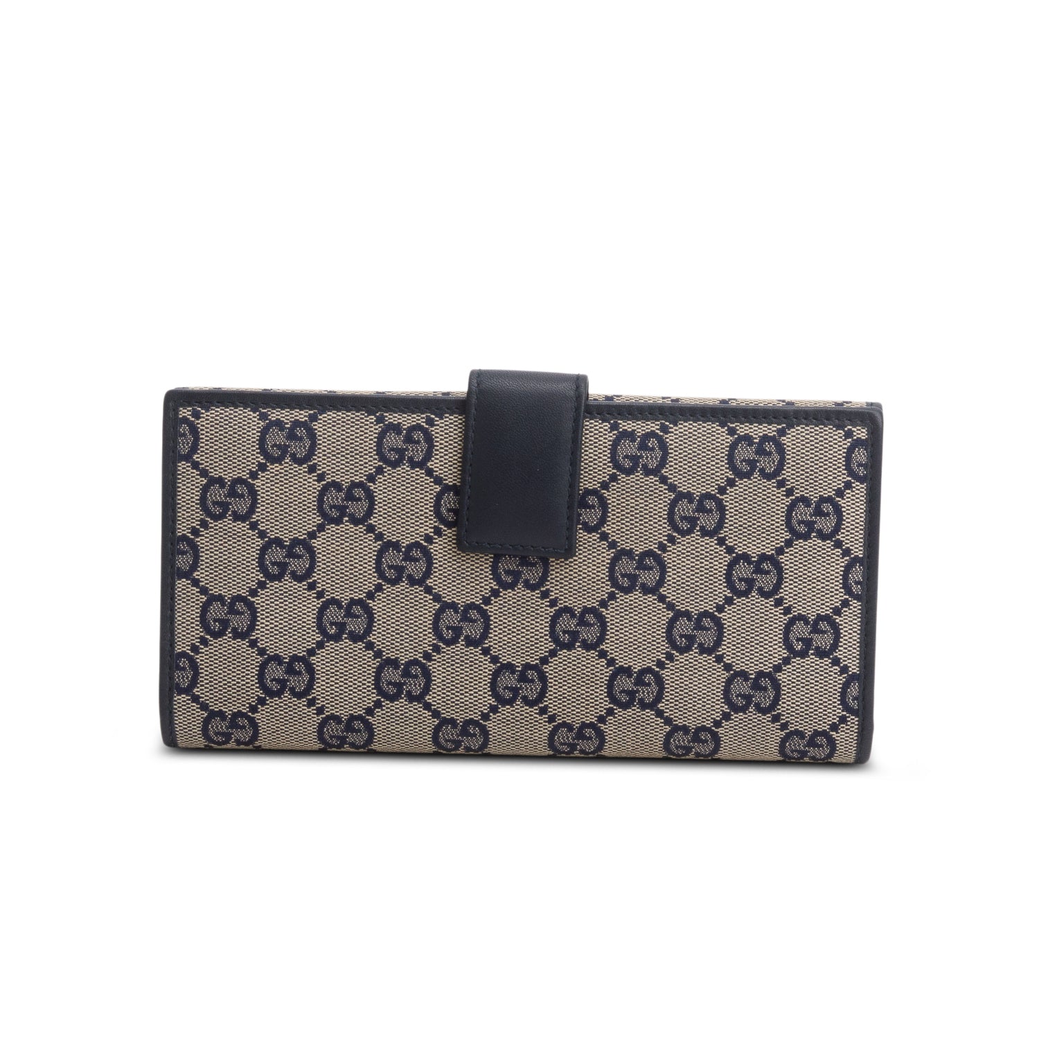 Gucci Navy Monogram Continental Wallet