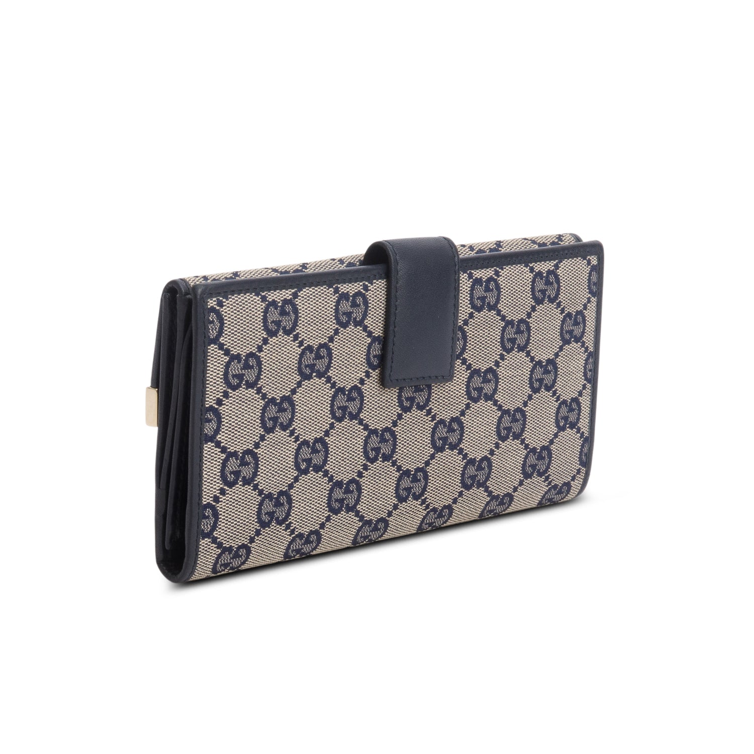 Gucci Navy Monogram Continental Wallet