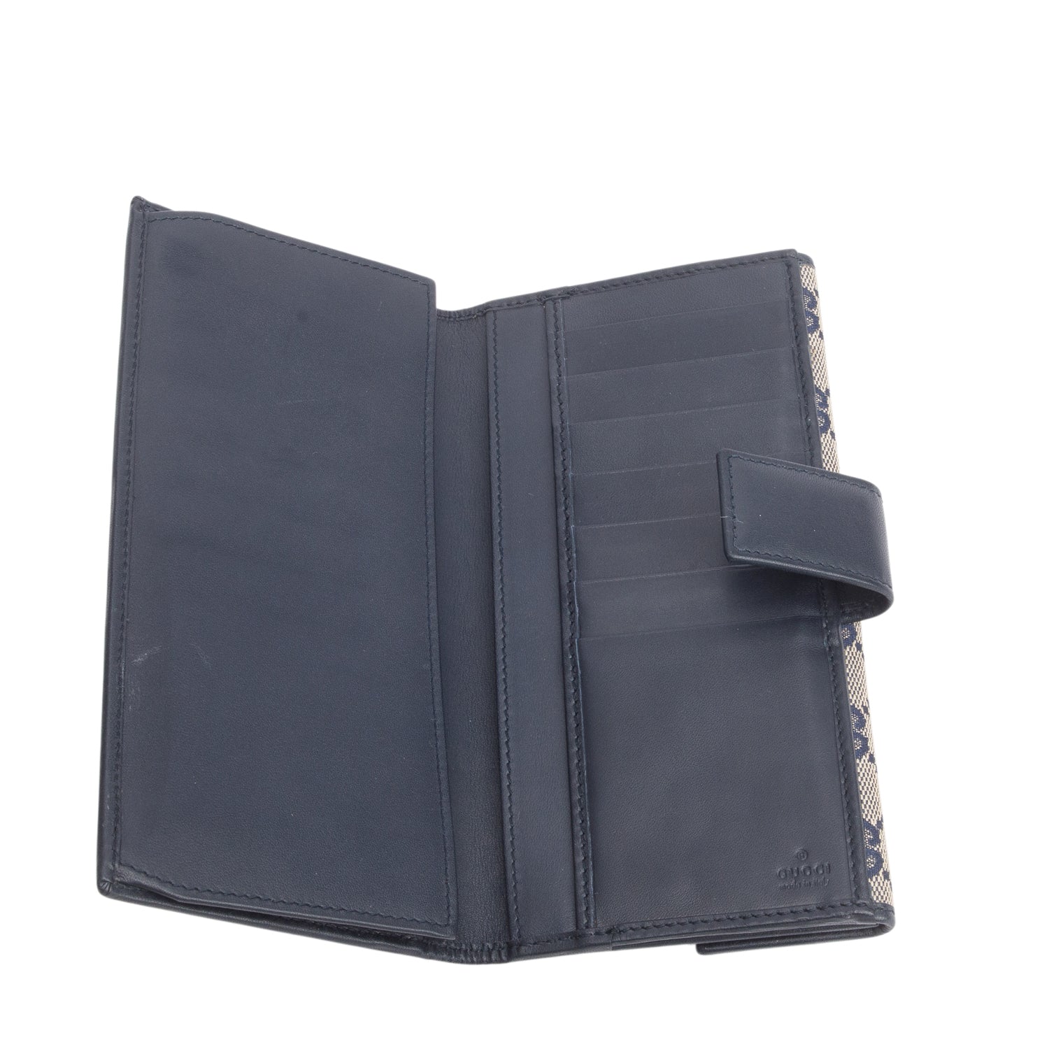 Gucci Navy Monogram Continental Wallet