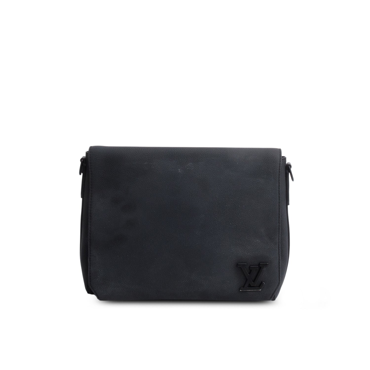 Louis Vuitton Black Calfskin Aerogram Takeoff Messenger Bag