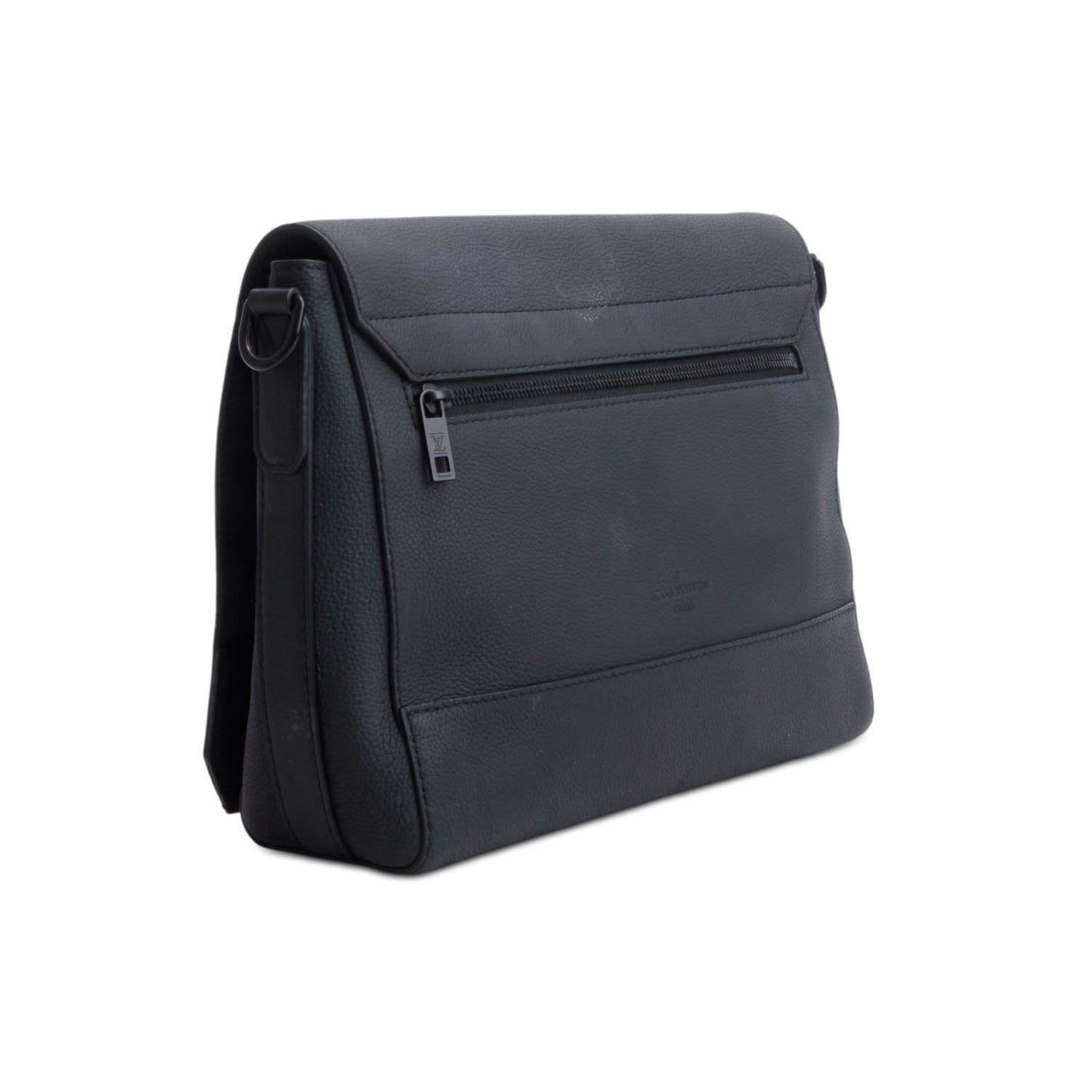 Louis Vuitton Black Calfskin Aerogram Takeoff Messenger Bag
