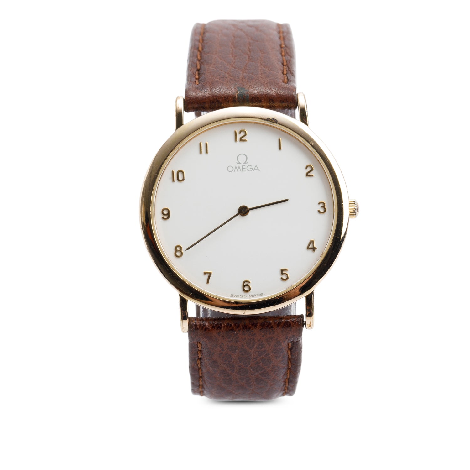 Omega Vintage Gold-Plated Stainless Steel De Ville 32.5 MM Quartz Watch White Dial