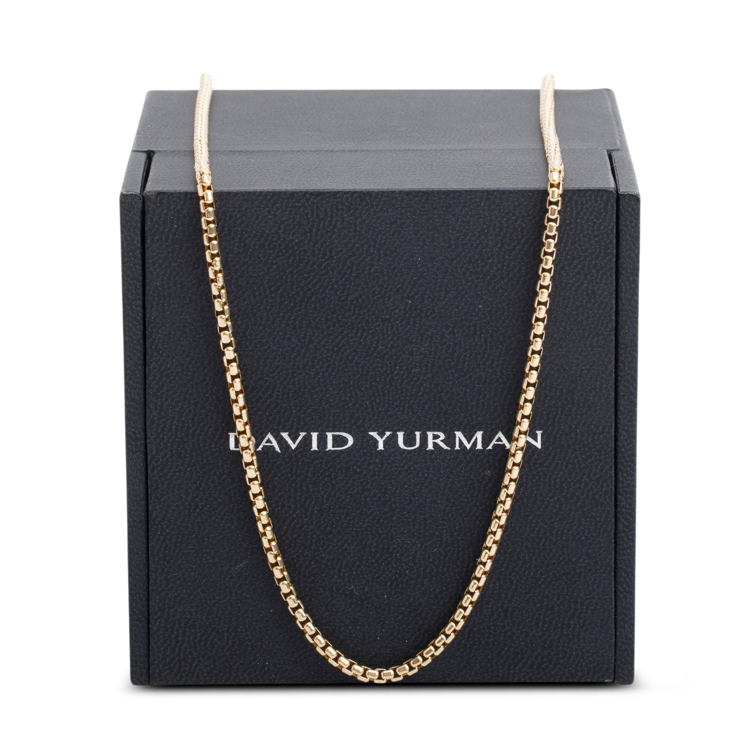 David Yurman 18k Yellow Gold 2.5 MM Box Chain Necklace, 24" w/ Box