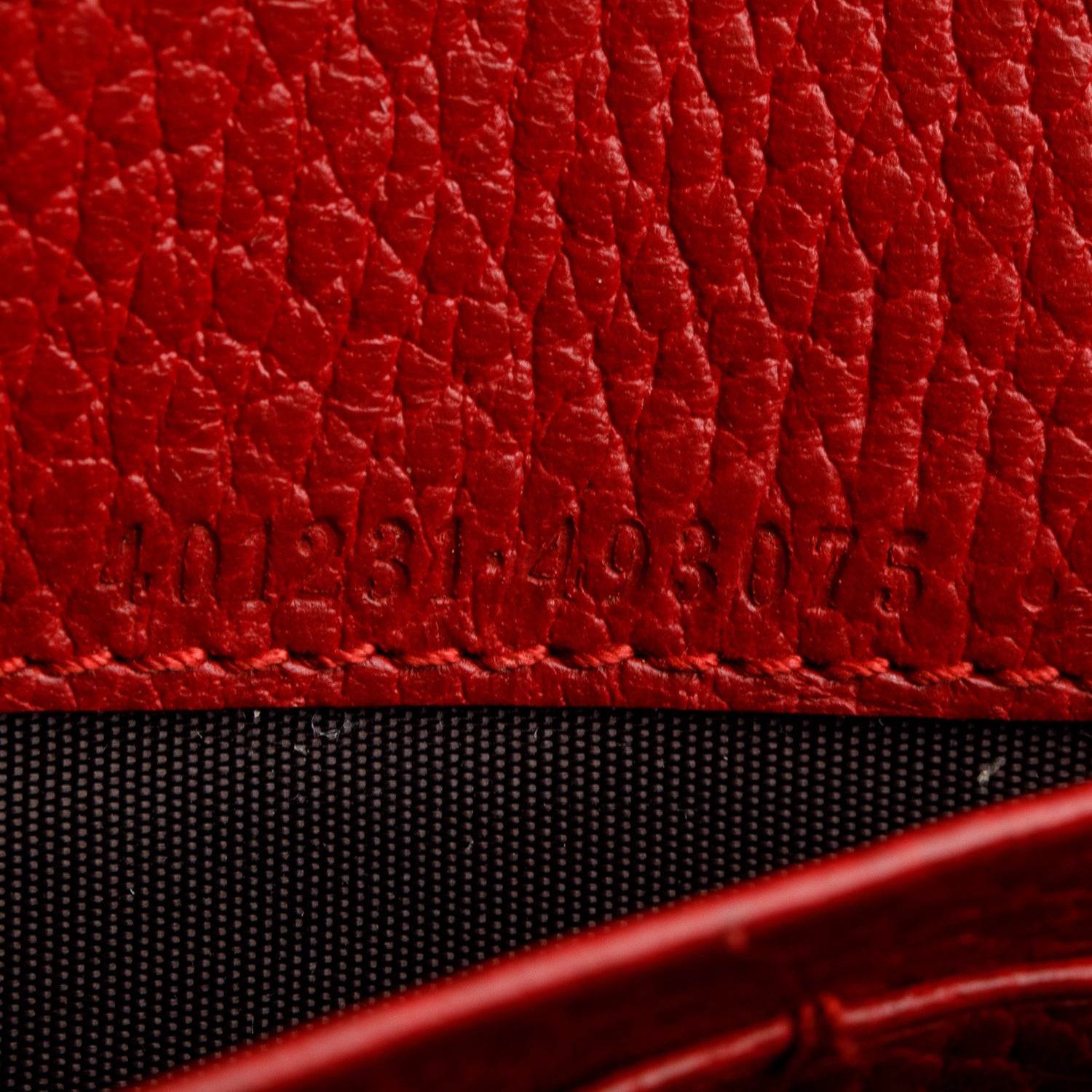 Gucci Red Calfskin Crystals Mini Dionysus Chain Wallet