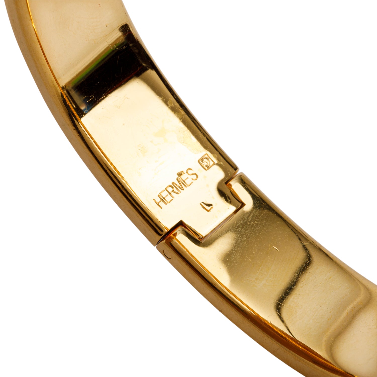 Hermes Gold Plated Pink Enamel 12 MM Clic H Bracelet
