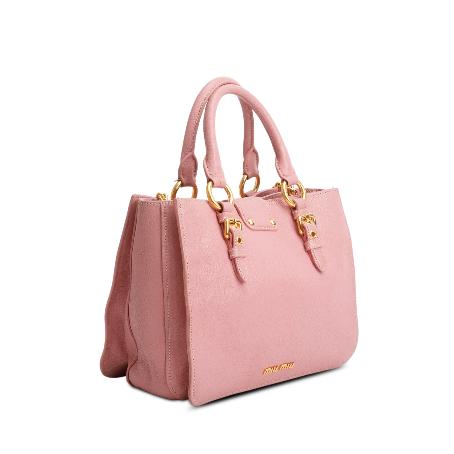 Miu Miu Pink Madras Leather Top Handle Bag w/ Authenticity Card