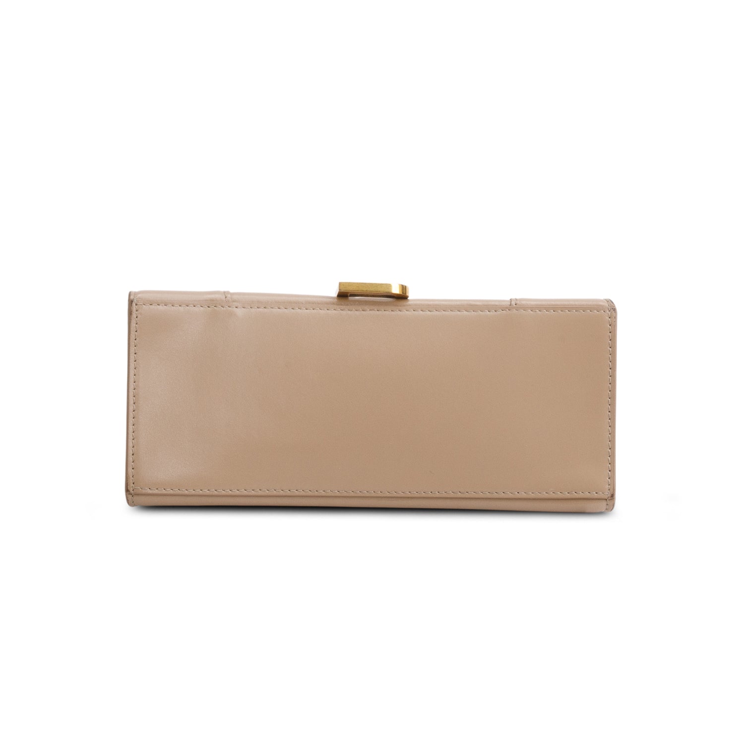 Balenciaga Beige Shiny Calfskin Small Hourglass Top Handle Bag w/ Strap