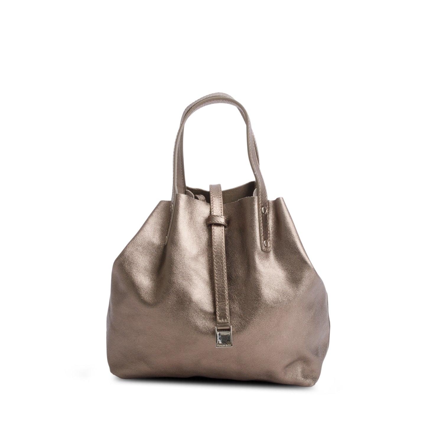 Tiffany & Co. Metallic Bronze Mini Tote Bag w/ Pouch