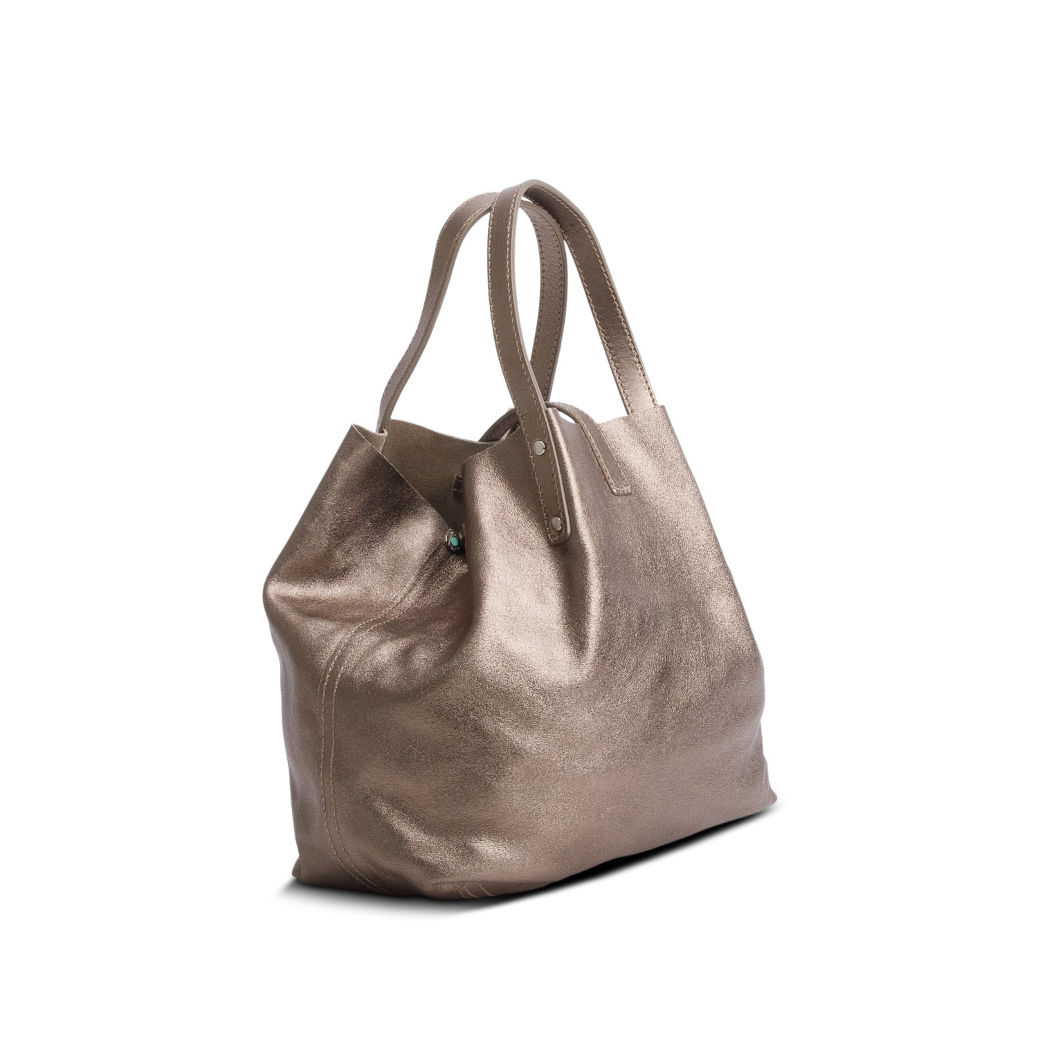Tiffany & Co. Metallic Bronze Mini Tote Bag w/ Pouch