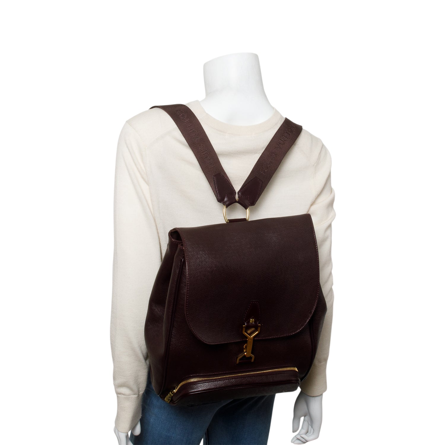 Louis Vuitton Burgundy Taiga Leather Cassiar Backpack