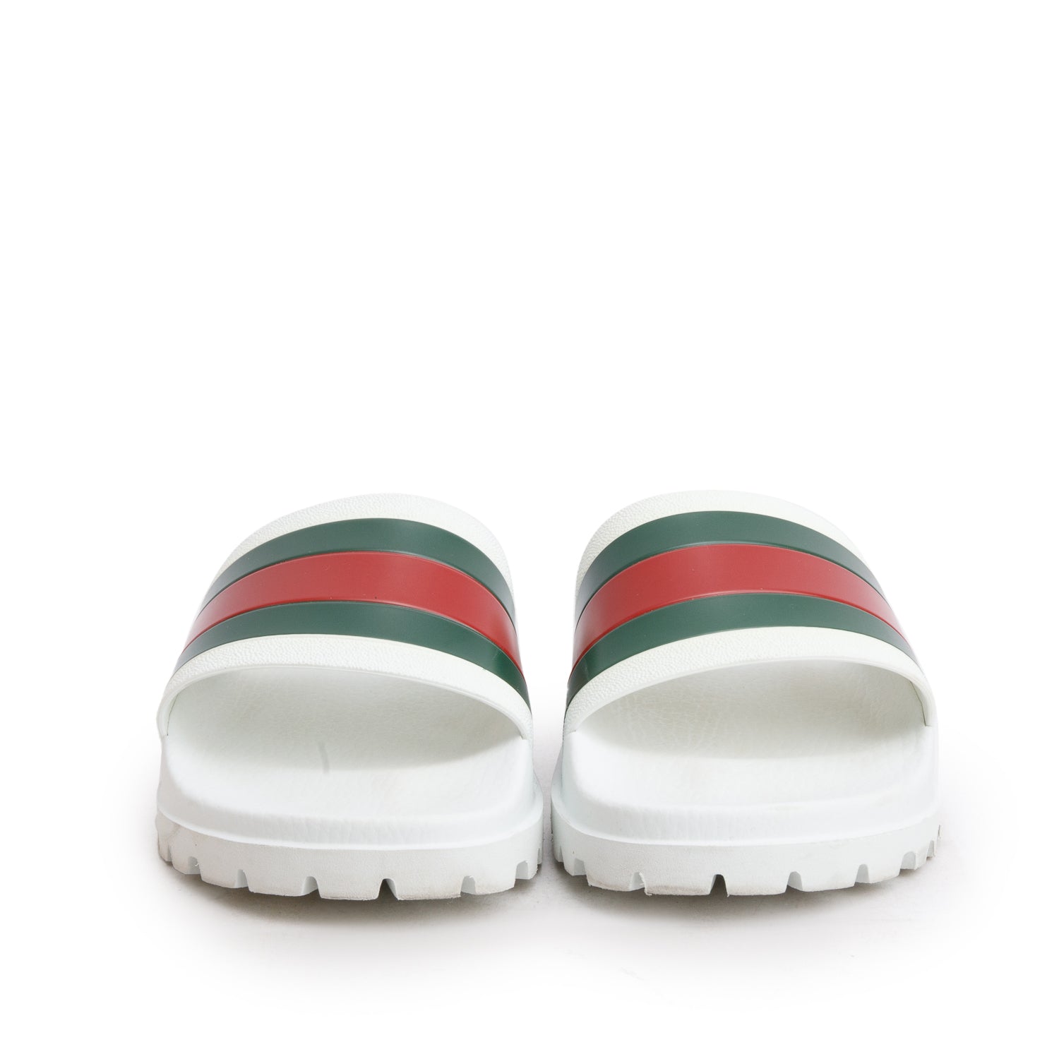 Gucci White Rubber Pool Slide Sandals, Men's Size 9 w/ Box
