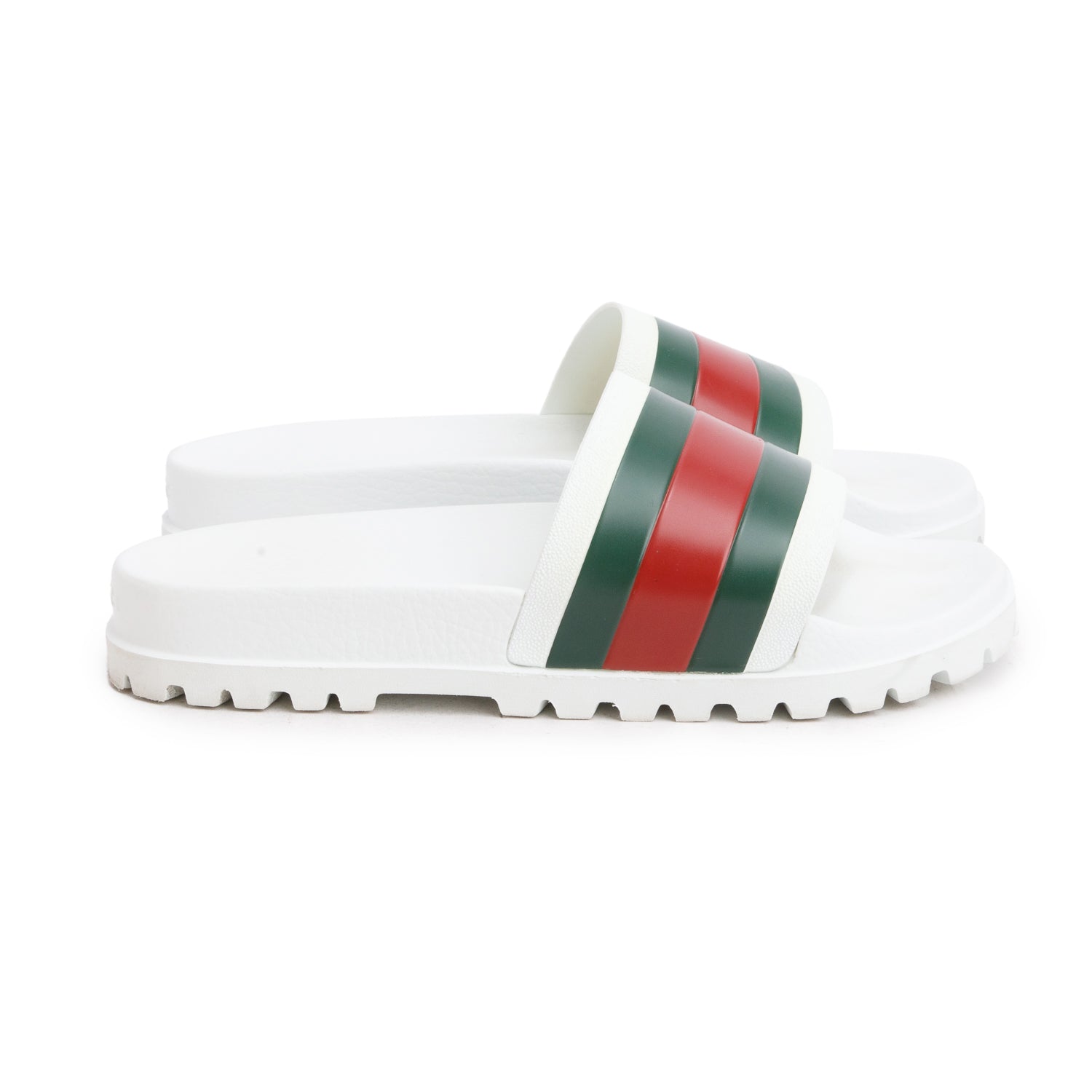 Gucci White Rubber Pool Slide Sandals, Men's Size 9 w/ Box