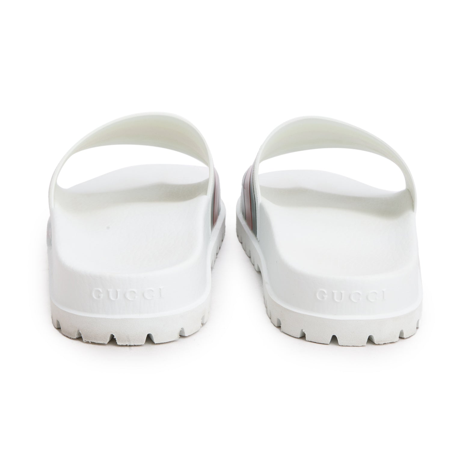 Gucci White Rubber Pool Slide Sandals, Men's Size 9 w/ Box