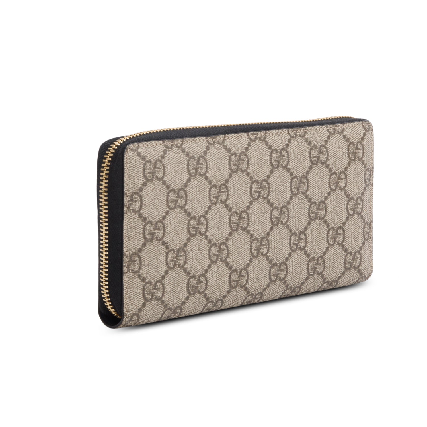 Gucci Dollar Calfskin GG Supreme Monogram GG Marmont Zip Around Wallet w/ Box