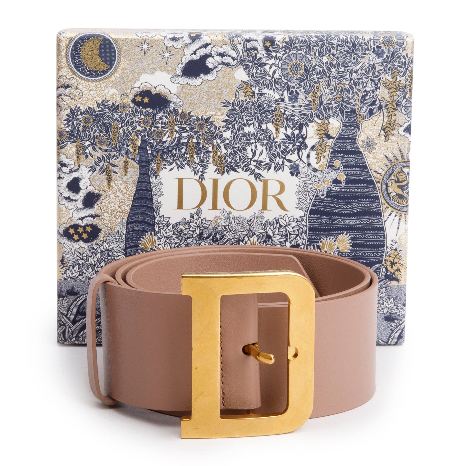 Christian Dior Pink Calfskin Wide Diorquake Belt, Size 85 w/ Box