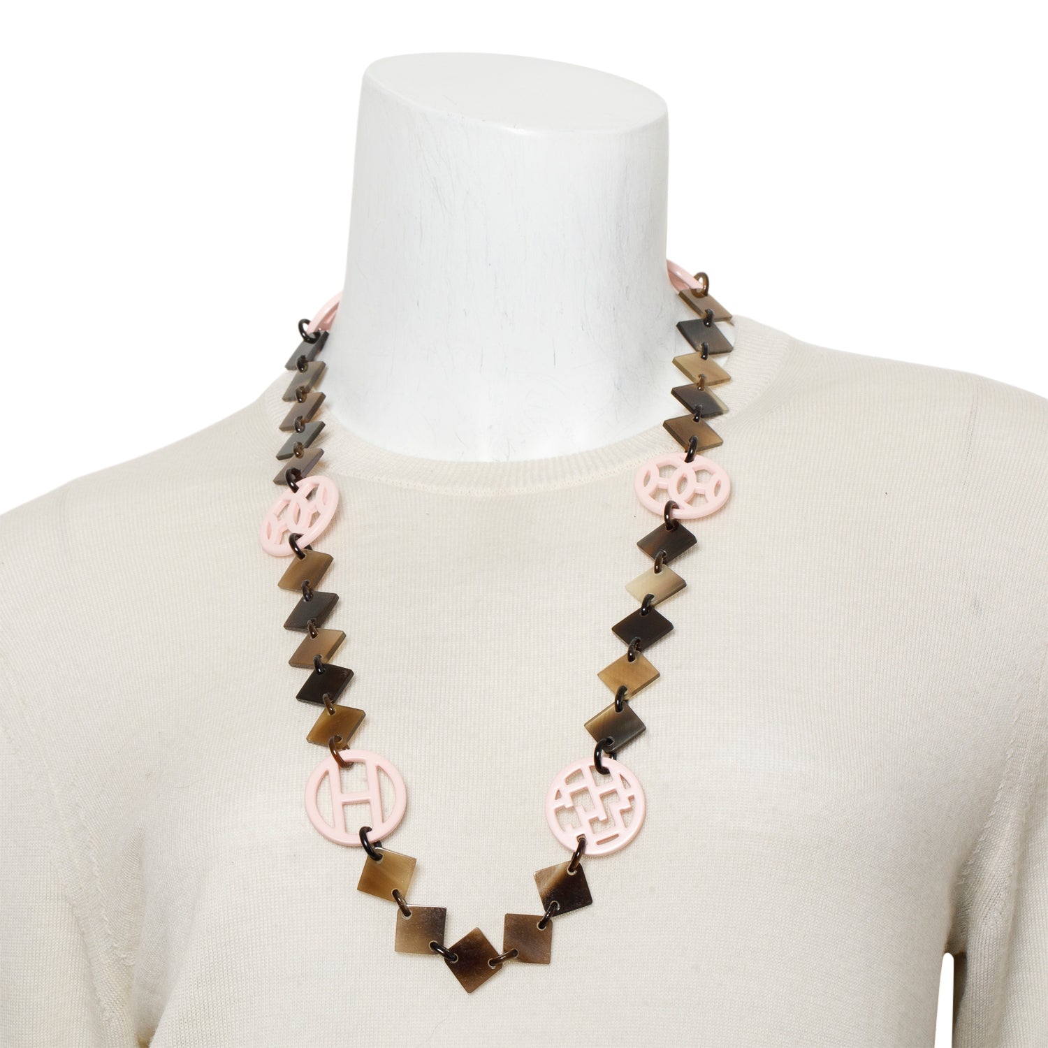 Hermes Horn & Laquered Hava Station Necklace