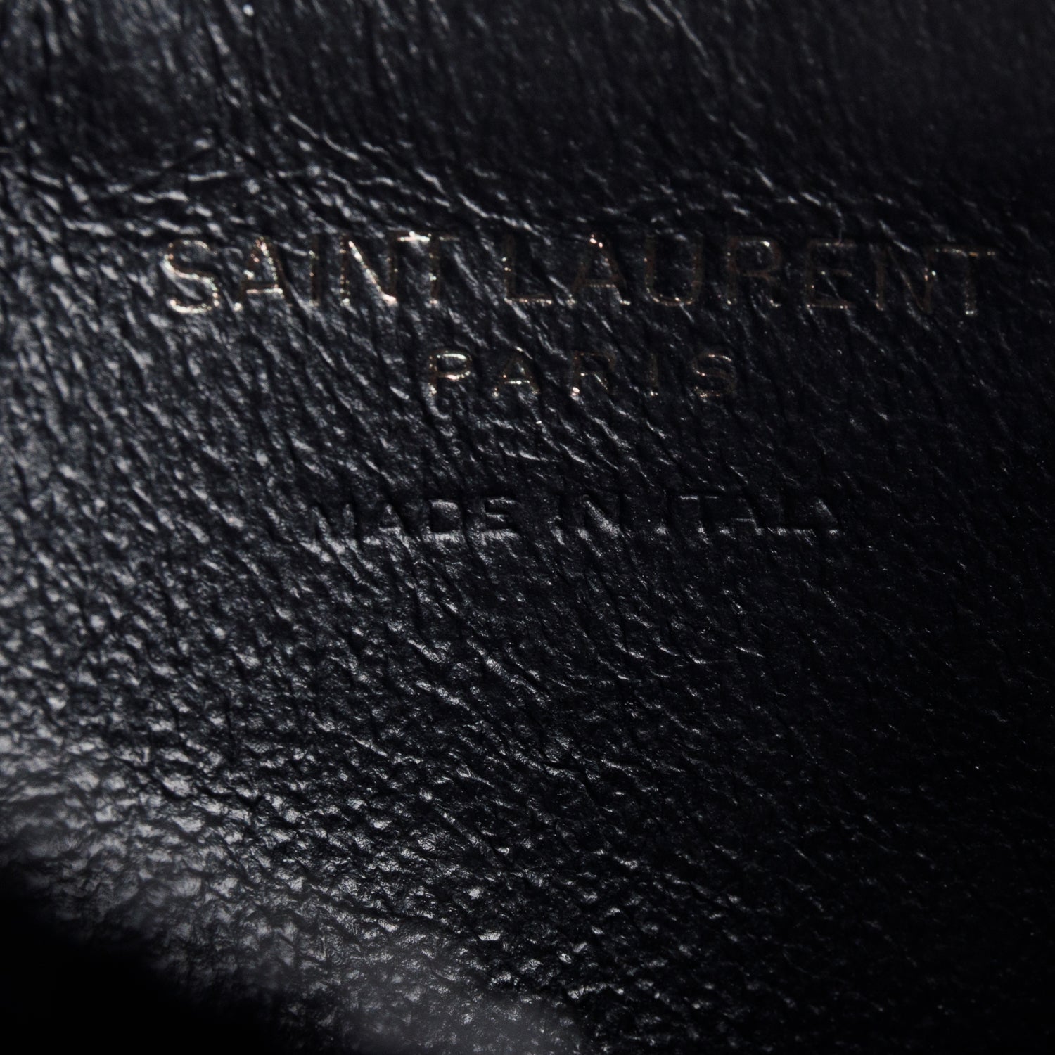 Saint Laurent 2020 So Black Calfskin Tiny Cassandre Fragments Zipped Card Case w/ Box