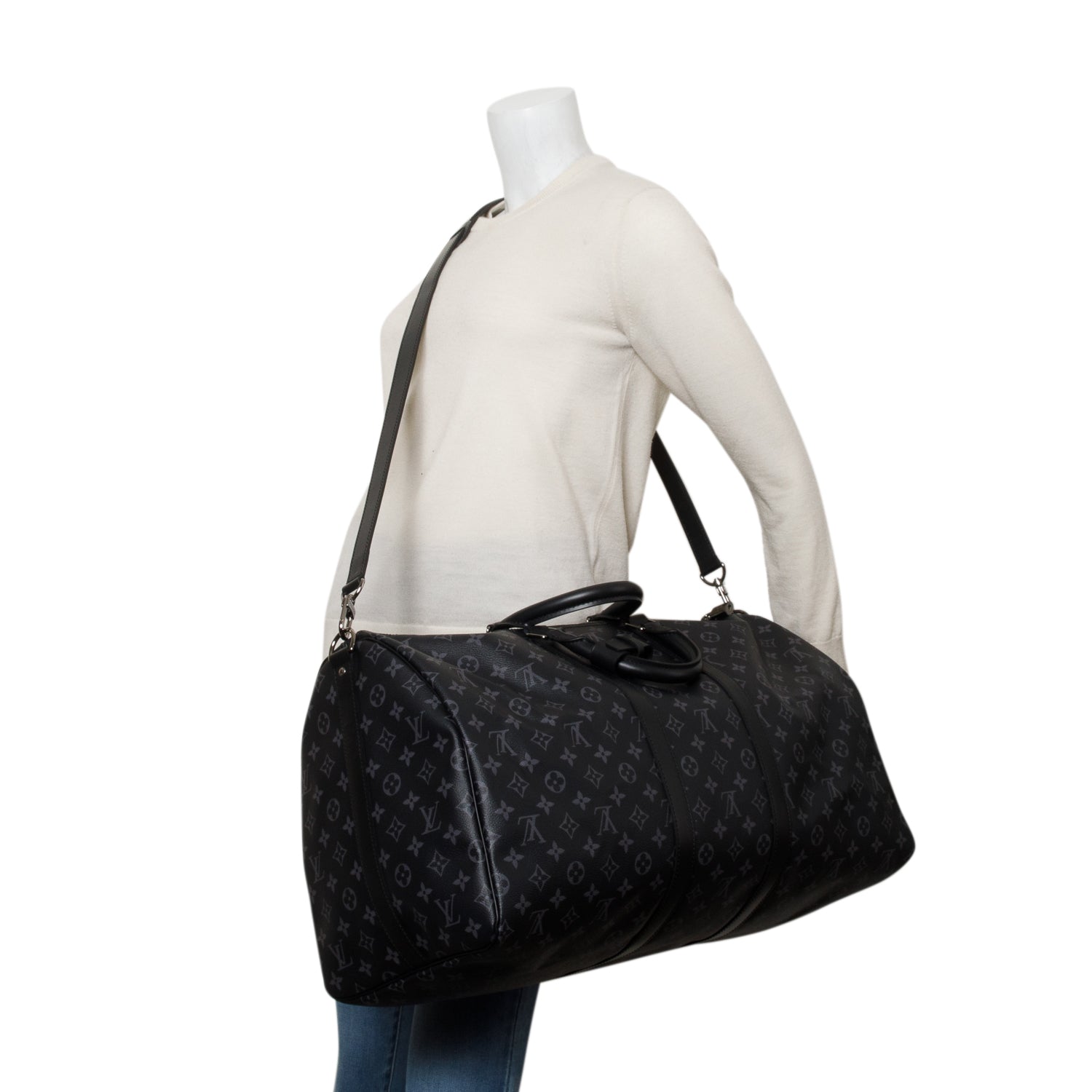 Louis Vuitton Monogram Eclipse Keepall Bandouliere 55 w/ Box