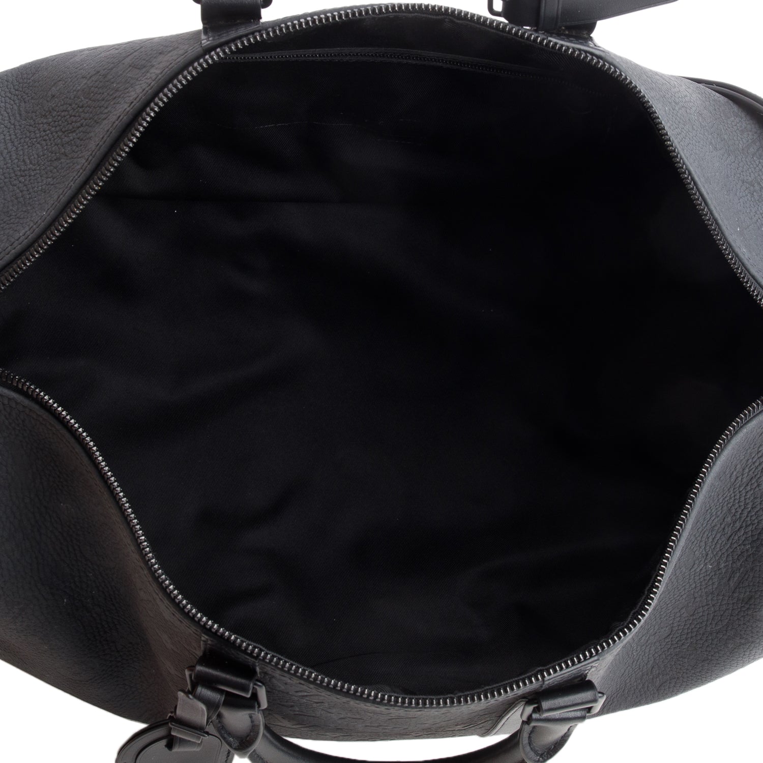Louis Vuitton Black Monogram Taurillon Embossed Leather Keepall Bandouliere 50 w/ Box